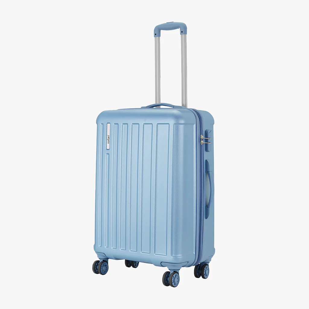 Hard Body Set of 3 Luggage 8 Wheels - SAPPHIRE Polycarbonate 8 Double Wheels, Light Weight Set of 3 - Blue
